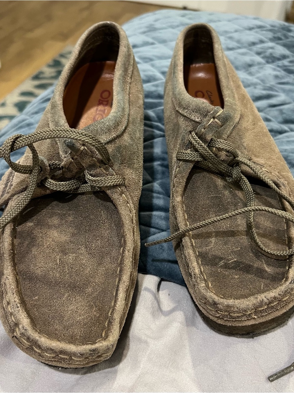 Clarks Men’s Suede Moccasin Lace-Up Shoes in Brown l 8.5